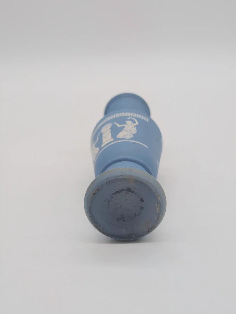 Vintage Jeannette Glass Hellenic Blue Grecian Bud Vase Satin Finish